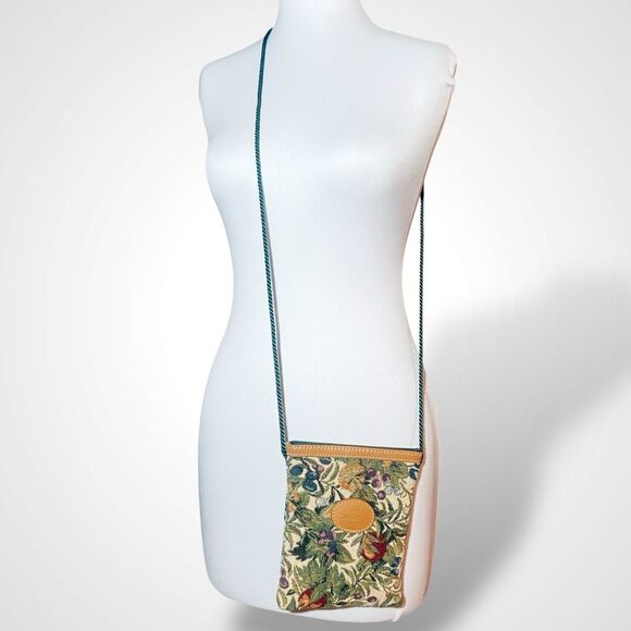 Royal Tapisserie Tapestry Purse Crossbody Shoulder Bag Fabric Lined Floral 6x7" - Picture 3 of 7
